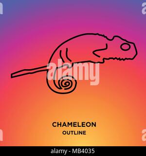 Chameleon aperçu sur fond violet Illustration de Vecteur