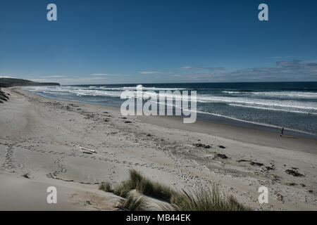 Des kilomètres de sable vide, St. Clair Beach, Dunedin, Nouvelle-Zélande Banque D'Images