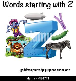 Mots anglais commençant par Z illustration Illustration de Vecteur