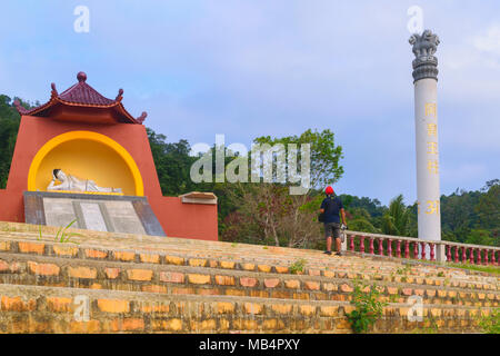 L'architecture du temple bouddhiste et le Myanmar dans le style pagode Batang Galang, Bintan Island - Indonésie Banque D'Images