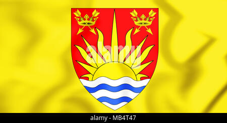 Pavillon 3D de comté de Suffolk, en Angleterre. 3D Illustration. Banque D'Images