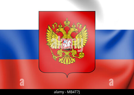 3D Drapeau de la Russie. 3D Illustration. Banque D'Images