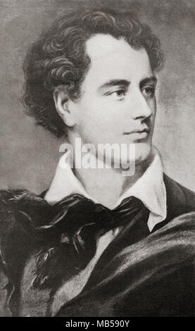 George Gordon Byron, 6e baron Byron, 1788 - 1824, alias Lord Byron. Noble anglais, poète, homme politique, par les pairs, et figure de proue du mouvement romantique. À partir de la bibliothèque de documentation internationale célèbre, publié c. 1900 Banque D'Images