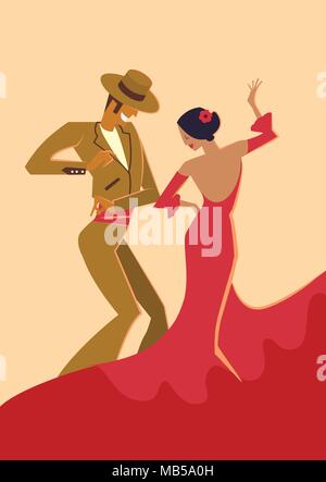 Danseurs de flamenco espagnol - illustration Illustration de Vecteur