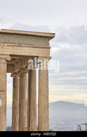 Gros plans de bâtiments sur l'acropole d'Athènes à Athènes, Grèce Banque D'Images