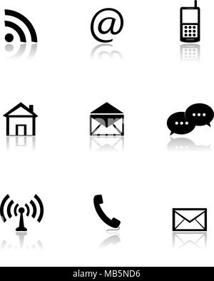 Contact icons set, signes email Illustration de Vecteur