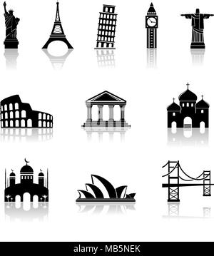 Landmarks Icons Set. Vector illustration Illustration de Vecteur