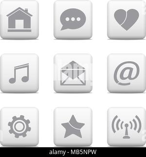Boutons de communication défini, et d'icônes pour site web Illustration de Vecteur