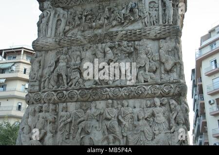 Détail de l'historique l'Arc de Galère à Thessalonique, en Grèce. Ce monument a été construit au 4ème siècle, par l'empereur romain galère. Banque D'Images