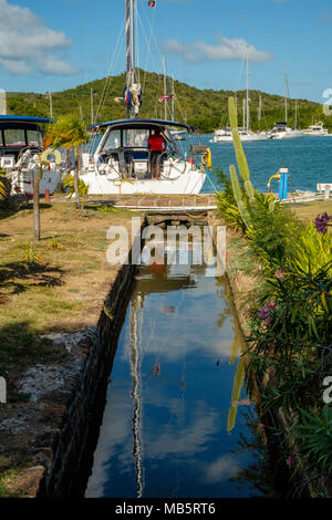 Auberge des amiraux et des piliers Restaurant, Nelson's Dockyard, English Harbour, Antigua Banque D'Images