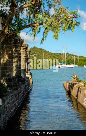 Auberge des amiraux et des piliers Restaurant, Nelson's Dockyard, English Harbour, Antigua Banque D'Images