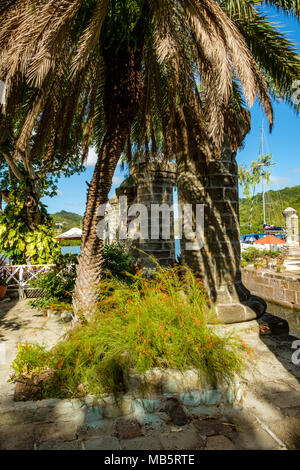 Auberge des amiraux et des piliers Restaurant, Nelson's Dockyard, English Harbour, Antigua Banque D'Images