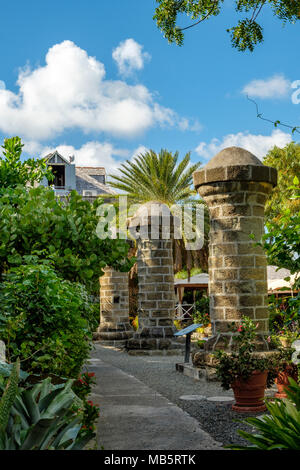 Auberge des amiraux et des piliers Restaurant, Nelson's Dockyard, English Harbour, Antigua Banque D'Images