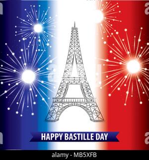 Bastille day celebration français Illustration de Vecteur