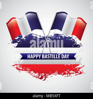 Bastille day celebration français Illustration de Vecteur