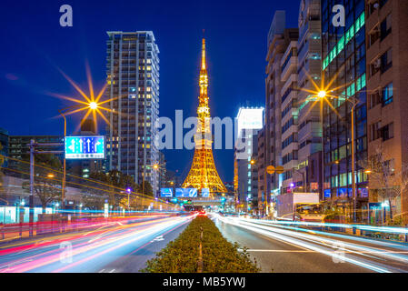 Vue de nuit de la ville de Tokyo, Japon Banque D'Images