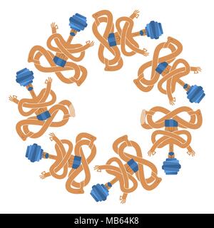 Yogi doodle. Emblème de l'école de yoga. Yoga indien en turban. La détente et la méditation. physique, mental et spirituel des pratiques. Illustration de Vecteur