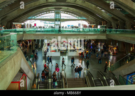 Lisbonne Portugal. 04 avril 2018. La station de métro de l'Oriente à Lisbonne.Lisbonne, Portugal. Photographie par Ricardo Rocha. Banque D'Images