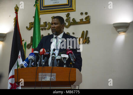 Zwelivelile Mandela, membre de l'African National Congress (ANC) lors de la sixième Conférence "Le droit des peuples autochtones à la résistance : le cas de la population sahraoui' Banque D'Images