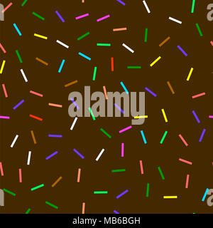 Sweet Donut Brown Texture. Le glaçage et saupoudre de couleur motif transparent Banque D'Images