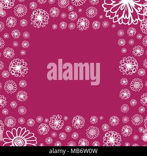 Un carré de fleurs avec châssis doodle l'espace pour votre texte - vector Illustration de Vecteur