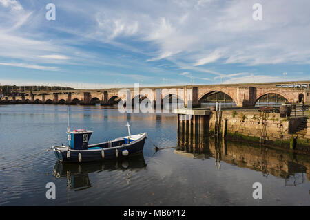 Pont de Berwick, Berwick-upon-Tweed, Northumberland Banque D'Images