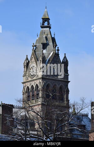 L'hôtel de ville de Chester dans la neige Banque D'Images