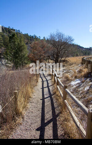 Castlewood Canyon journée de randonnée en hiver Banque D'Images