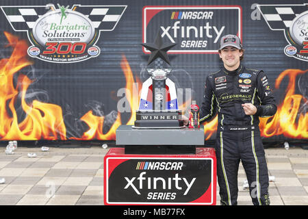 Ft. Worth, Texas, USA. Apr 7, 2018. Le 07 avril 2018 - Ft. Worth, Texas, USA : Ryan Blaney (22) gagne le MON 300 Solutions bariatriques au Texas Motor Speedway à Ft. Worth, Texas. Crédit : Stephen A. Arce/ASP/ZUMA/Alamy Fil Live News Banque D'Images