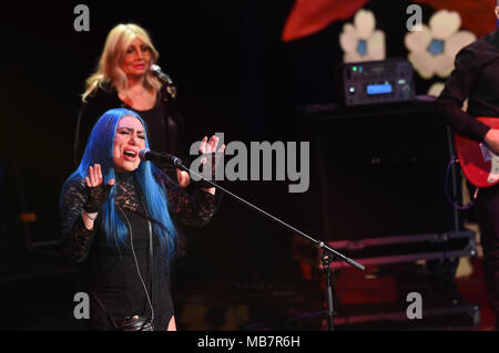 Milan, Loredana Berte ', chanteur, invité de l'émission de télévision Che tempo che fa. 08/04/2018, Milan, Italie Banque D'Images