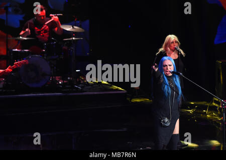 Milan, Loredana Berte ', chanteur, invité de l'émission de télévision Che tempo che fa. 08/04/2018, Milan, Italie Banque D'Images