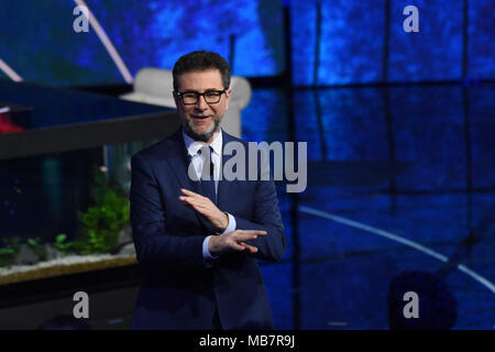 Milan, Fabio Fazio, journaliste, animateur de l'émission de télévision Che tempo che fa. 08/04/2018, Milan, Italie Banque D'Images