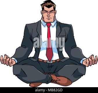 Businessman Meditating Illustration Illustration de Vecteur