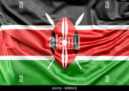 Drapeau du Kenya Banque D'Images