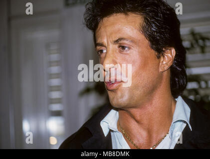 SYLVESTER STALLONE acteur américain visitant Stockholm 1982 Banque D'Images