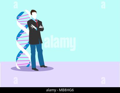 Tendances hommes contre la Science de l'ADN structure moléculaire icône bleu, symbole de la recherche génétique, de la santé, de la médecine Illustration de Vecteur