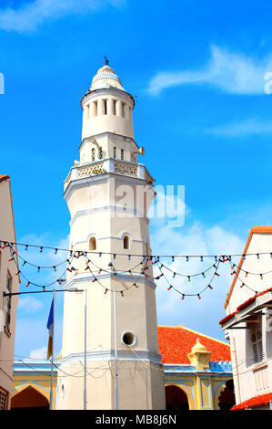 Minaret de la vieille mosquée (Acheen Lebuh Aceh St mosquée), George Town, Penang, Malaisie. Site du patrimoine mondial de l'UNESCO Banque D'Images