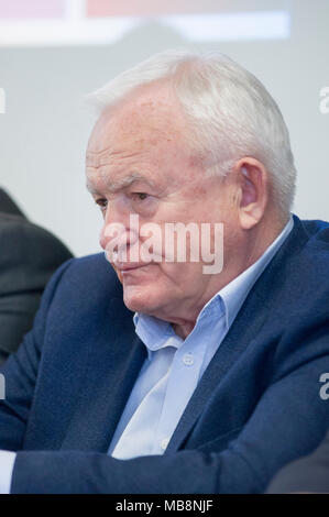 Leszek Miller, ancien Premier Ministre de Pologne et ancien chef du SLD Sojusz Lewicy Demokratycznej (Alliance Démocratique de Gauche) à Gdansk, Pologne. Apr Banque D'Images