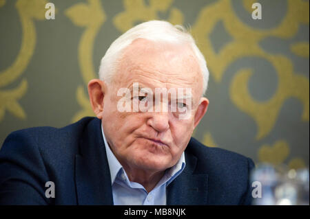 Leszek Miller, ancien Premier Ministre de Pologne et ancien chef du SLD Sojusz Lewicy Demokratycznej (Alliance Démocratique de Gauche) à Gdansk, Pologne. Apr Banque D'Images