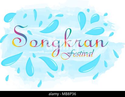 Festival de Songkran, le Nouvel An thaï, parti de l'eau Illustration de Vecteur