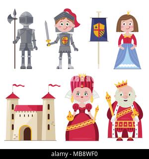 La famille royale et de la chevalerie en infographie set Illustration de Vecteur
