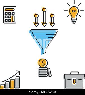 Infographie icônes pour démarrage d'entreprise Illustration de Vecteur