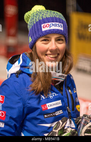 20 décembre 2017, Courchevel, Savoie, France, Petra Vlhova de Slovaquie 2e place au slalom parallèle de Courchevel Ski World Cup 2017 Chers Banque D'Images