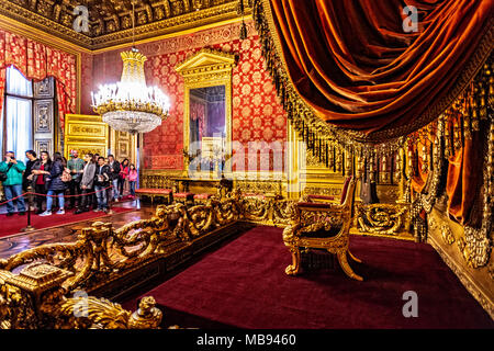 Italie Piémont Turin Polo Reale - Palazzo Reale - Palais Royal - Salle du Trône Banque D'Images