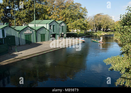 Promenades en barque sur la rivière Avon, Christchurch, Nouvelle-Zélande Banque D'Images