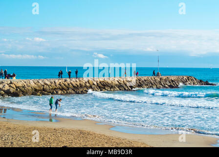 Platja de la Fragata, Sitges, Catalogne, Espagne Banque D'Images