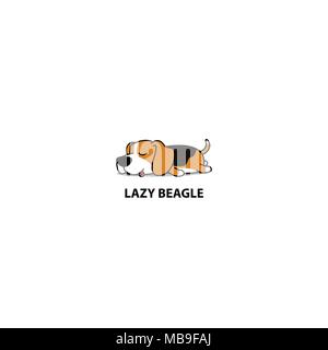 Chien beagle chiot mignon, icône de couchage, conception de logo, vector illustration Illustration de Vecteur