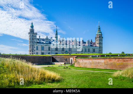 Vue sur le Château de Kronborg, un magnifique château Renaissance immortalisé comme Elseneur dans William Shakespeare's Hamlet, Helsingør, la Nouvelle-Zélande, le Danemark Banque D'Images