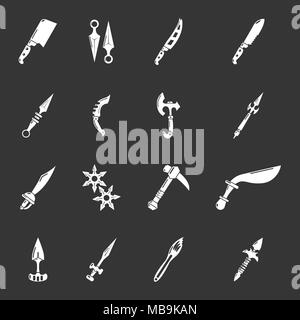 Bras en acier gris articles icons set vector Illustration de Vecteur