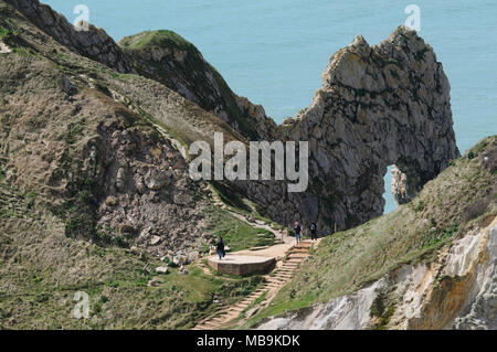 Durdle Dor sur la côte jurassique du Dorset, UK Banque D'Images